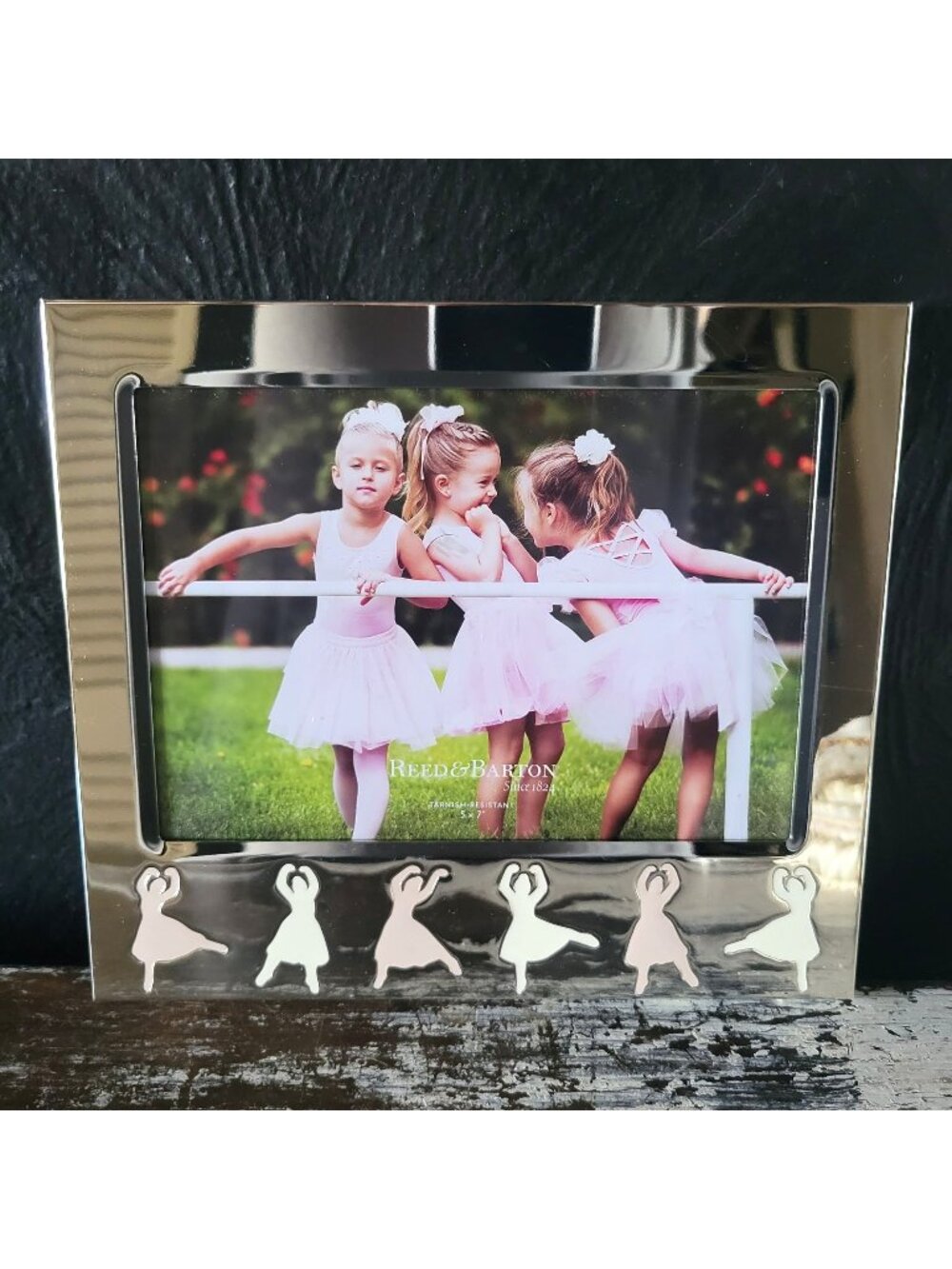Reed & Barton Ballerina Silverplate 5x7 Frame With Elegant Dancing Figure Accent